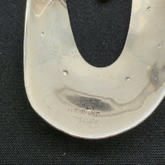 Vtg Sterling Silver Castlecliff Statement Bow Ribbon Brooch Pin Rhinestone NOTE - Picture 7 of 12